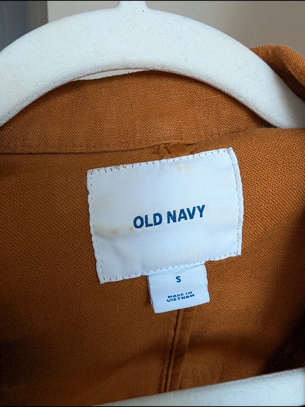 Old Navy Women's Linen Rust-Orange Open-Front Blazer - S - Picture 3 of 3